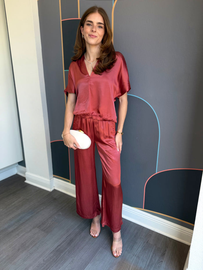 Draped Wide Leg Pant