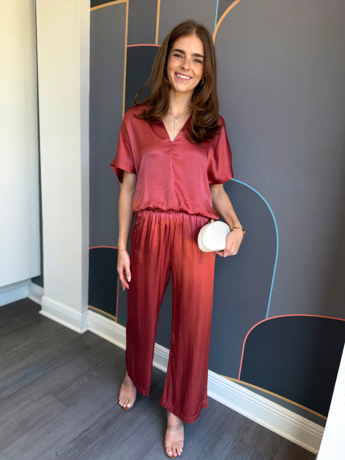 Draped Wide Leg Pant