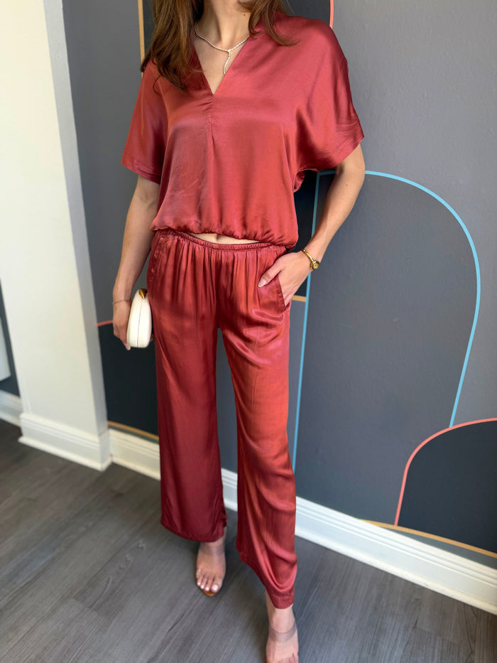 Draped Wide Leg Pant