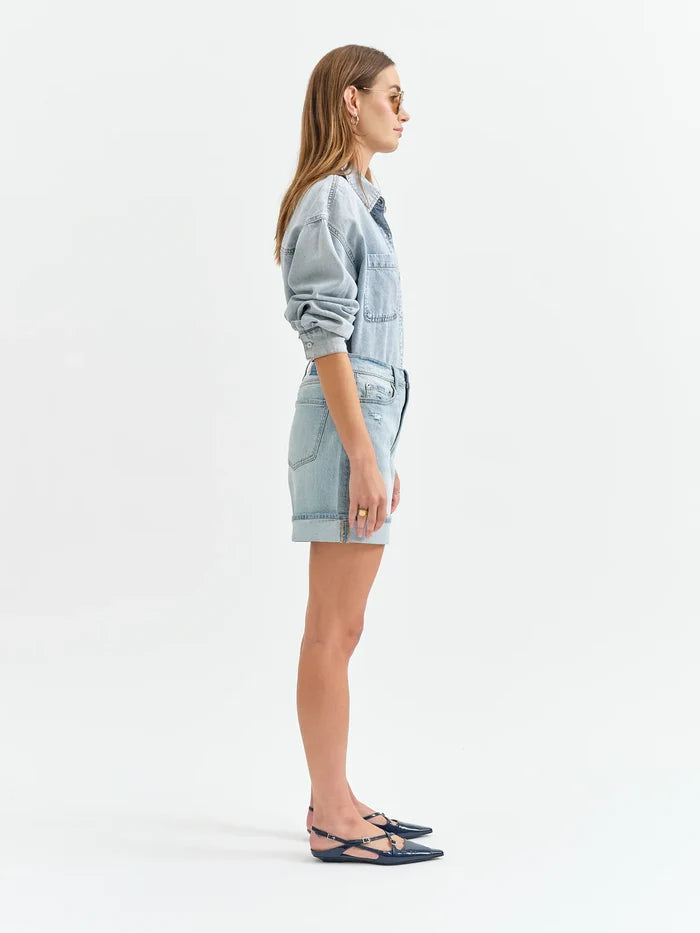 Easy Rider Mid Rise Short in Dew Drop