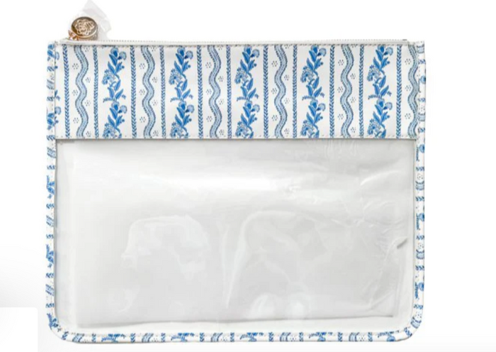 Emma Stripe Clear Zippered Pouch