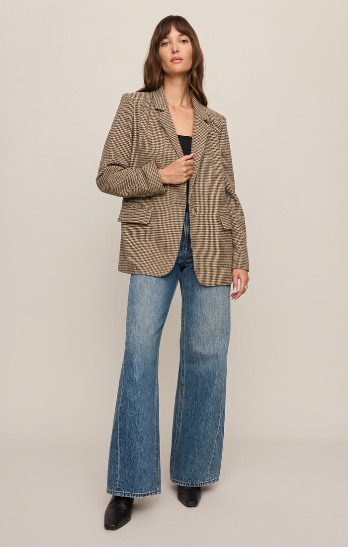 Evan Check Blazer - Dark Chocolate