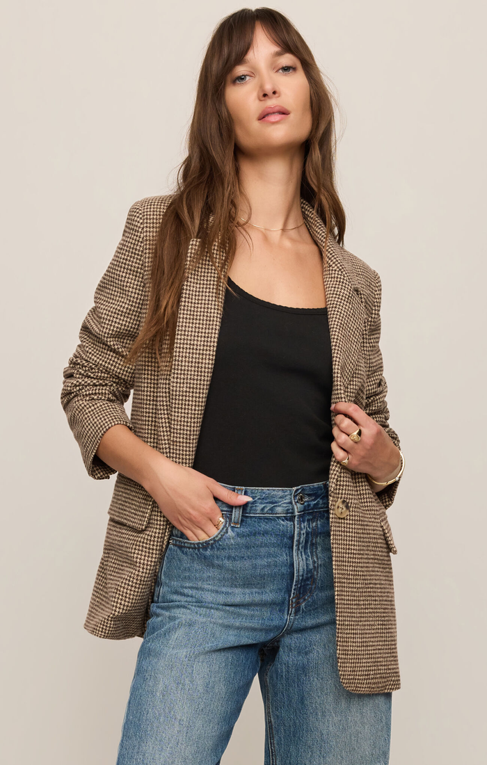 Evan Check Blazer - Dark Chocolate