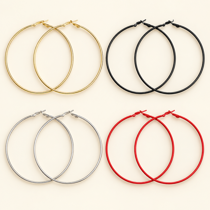 Fashion Big hoops 4 pack