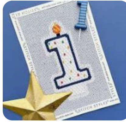 First Birthday Candle Blue
