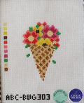 Floral Ice Cream Cone