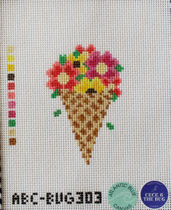 Floral Ice Cream Cone