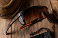 Heat Wave x Brunt Collab Future Tech Sunglasses with Brown Lens, Front View