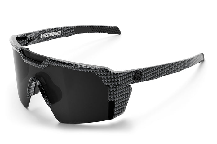 3/4 angle of the Future Tech Sunglasses: Carbon Fiber Z87+ on a white background