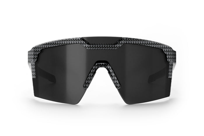 Front view of the Future Tech Sunglasses: Carbon Fiber Z87+ on a white background