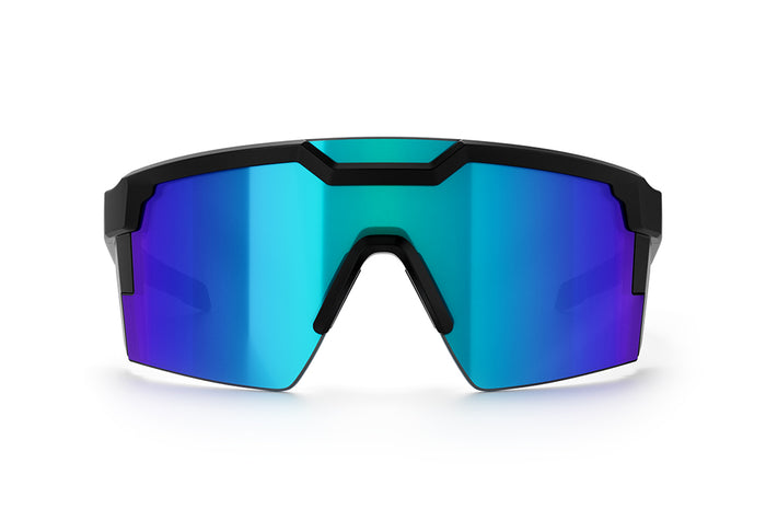 Heat Wave Visual Future Tech Sunglasses with black frame, Chevy Truck print arms and Galaxy lens.