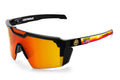 Heat Wave Visual Future Tech Sunglasses with black frame, Hoonigan Pastrana print arms and sunblast lens.