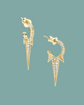 Gabriella Gold Pave Triple Spiked Earrings