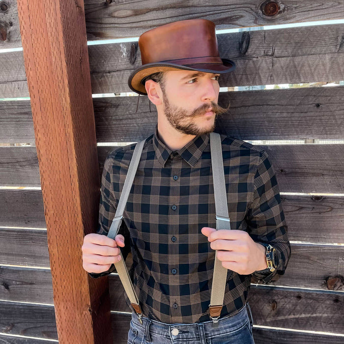 Genuine Leather Top Hat - Style Hampton