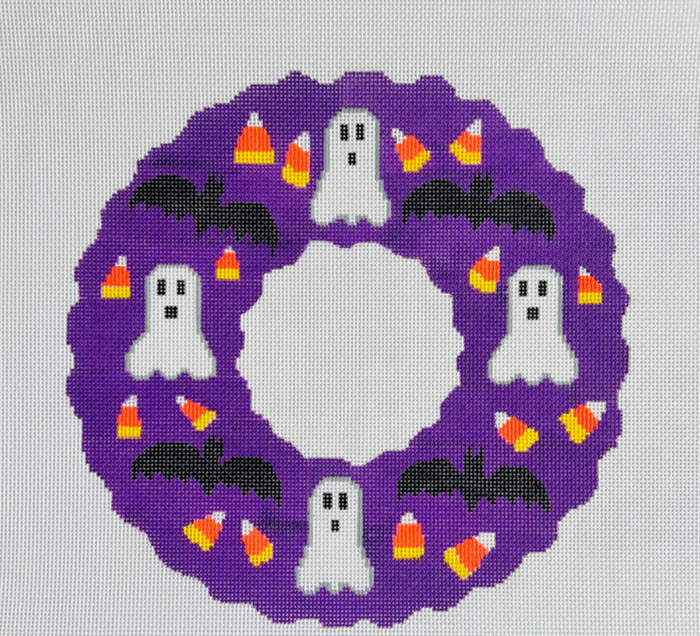 Ghost and Bat Halloween Wreath