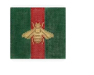 Gold Bee on Green and Red Insert