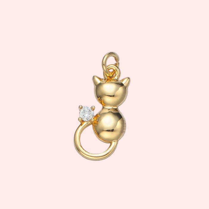 Gold-Filled Kitten Charm