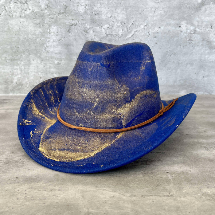Gold Marbled Felt Cowboy Hat