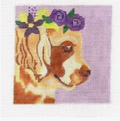 Golden Retriever with Wreath of Flowers