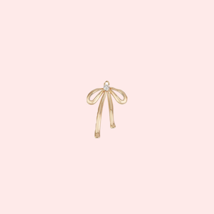 Golden Ribbon Bow Charm