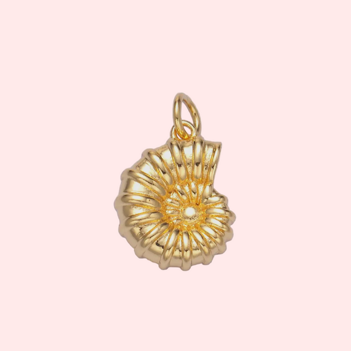 Golden Spiral Nautilus Shell Charm