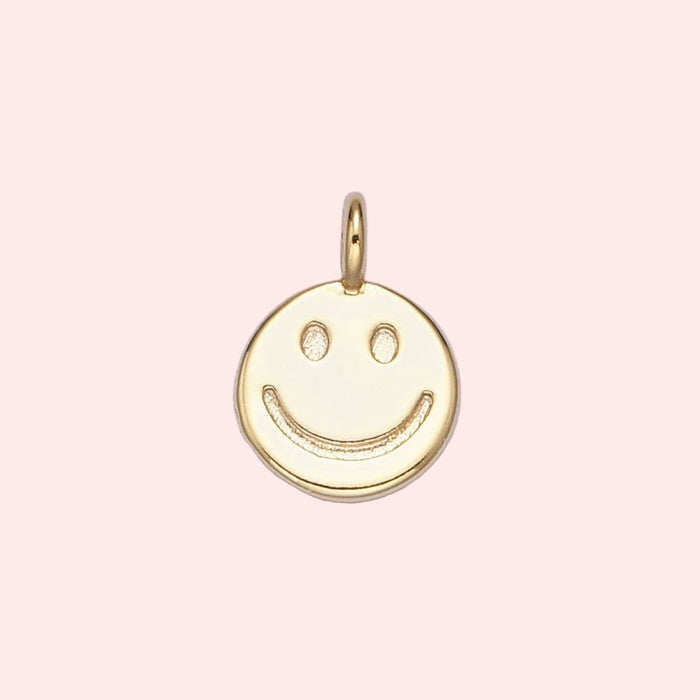 Good Vibes Only Charm – Mini Gold Smiley 😊✨