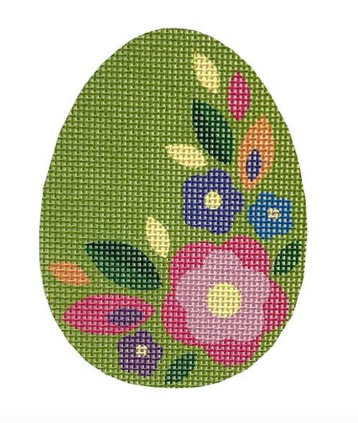 Green Floral Egg