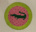 Green Gator on Hot Pink