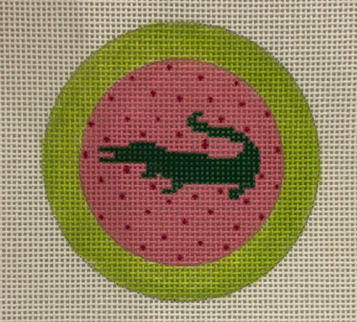 Green Gator on Hot Pink