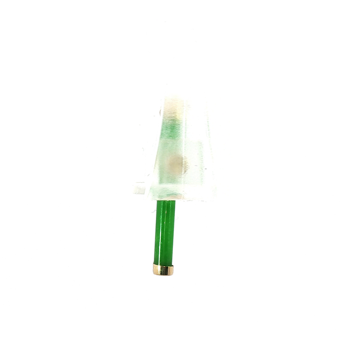Green Jade Cross Pendant with 14k Yellow Gold bail