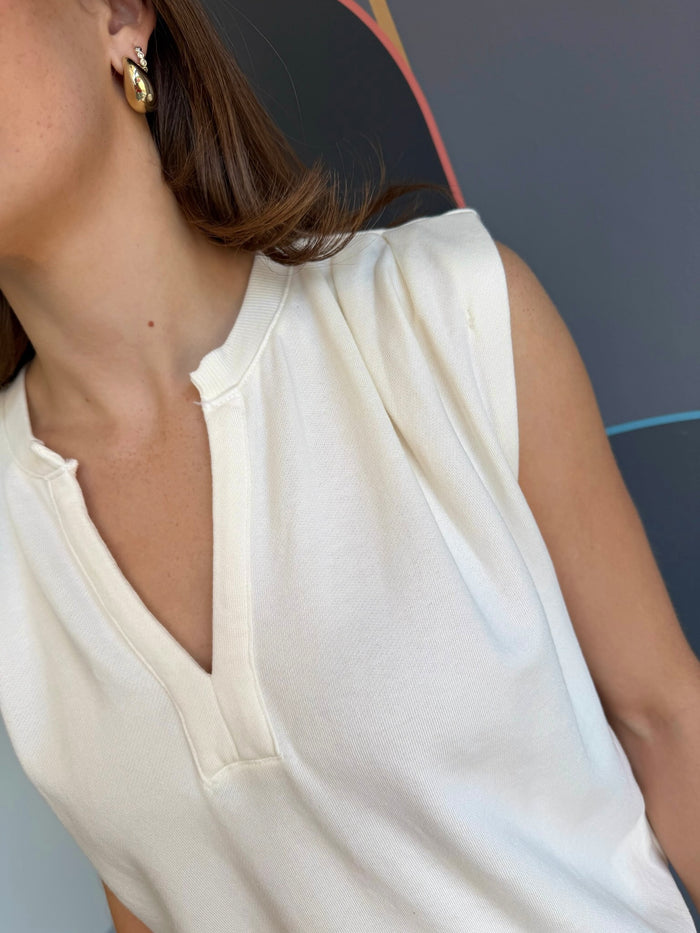 Gwen Split Neck Tee