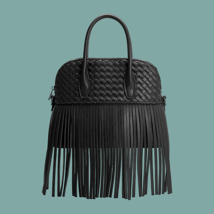 Halle Fringe Bag - Black