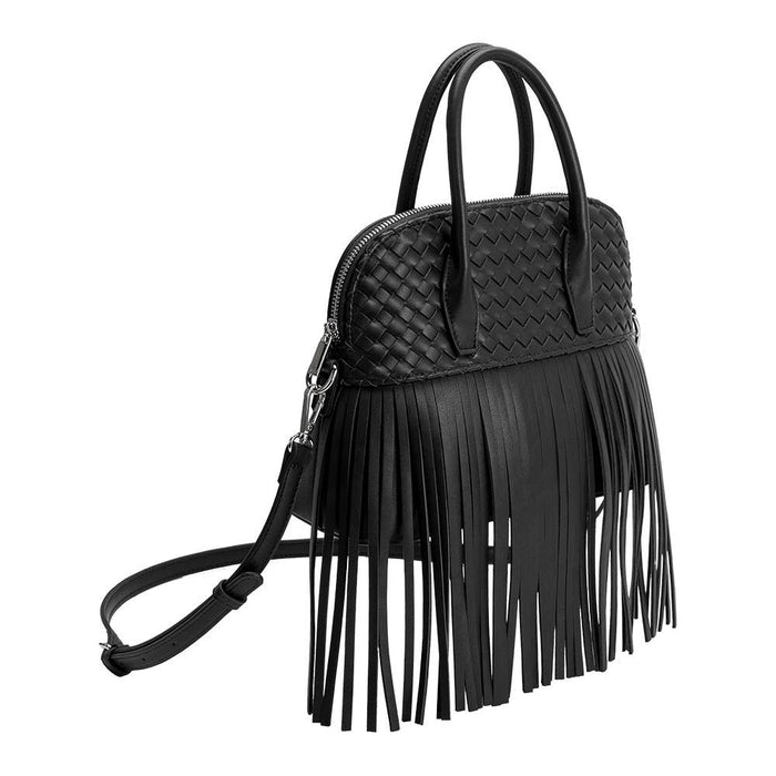 Halle Fringe Bag - Black