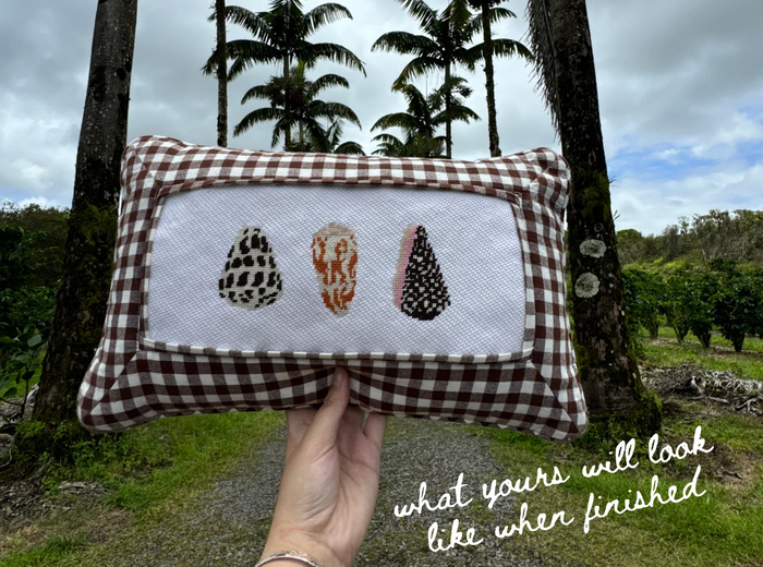 Hawai'i Volcano Coffee Brown Gingham Pillow