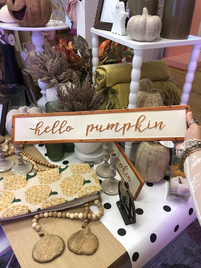Hello Pumpkin Metal Wall Decor - 544