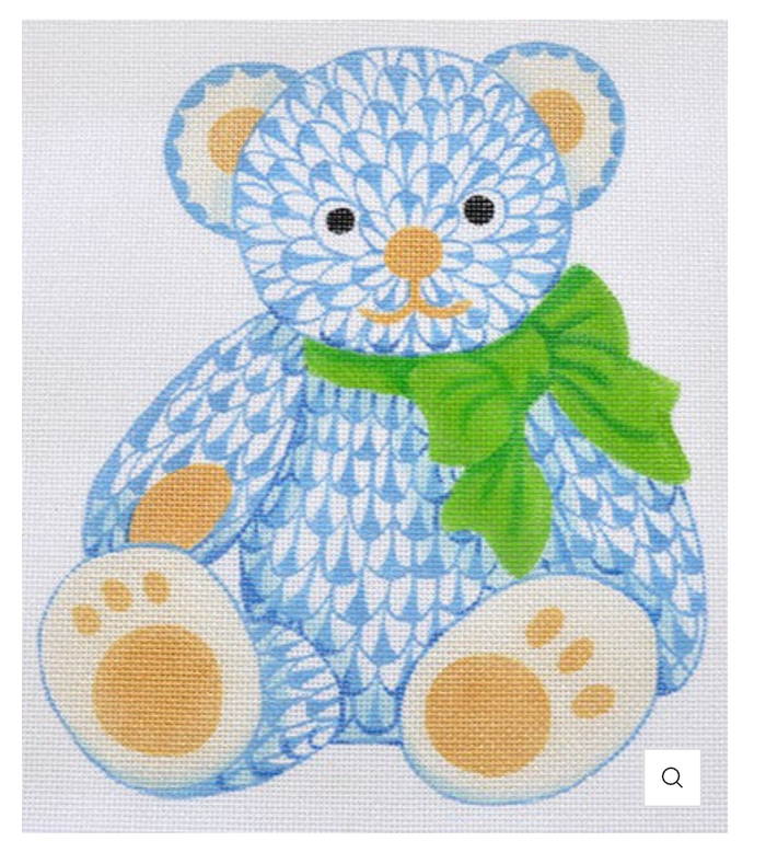 Herend Inspired Fishnet Teddy Bear