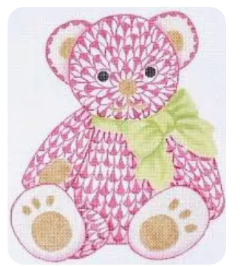 Herend Inspired Fishnet Teddy Bear