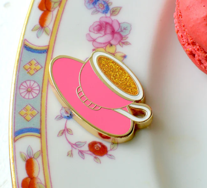Hot Pink Tea Cup Needle Minder