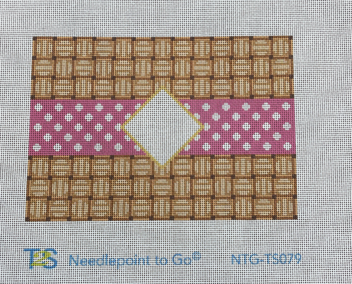 Houndstooth/Mono Clutch Pink