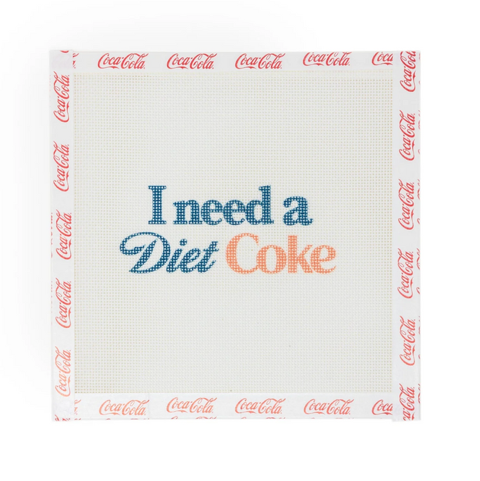 I Need a Diet Coke® Needlepoint Canvas | Licensed Coca-Cola® Product