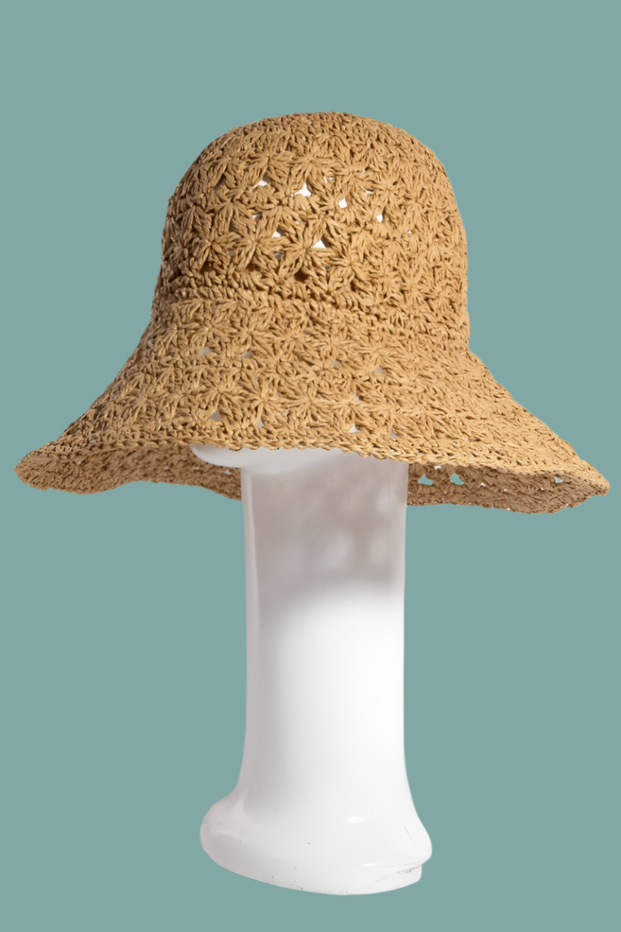 Intricate Straw Braided Bucket Hat