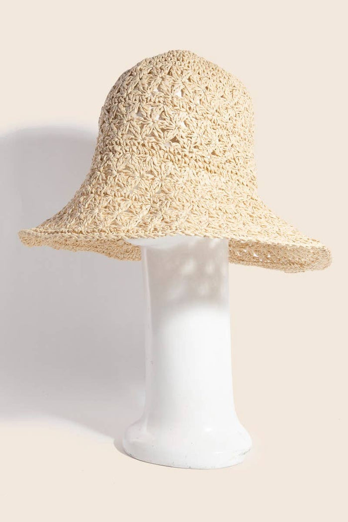 Intricate Straw Braided Bucket Hat