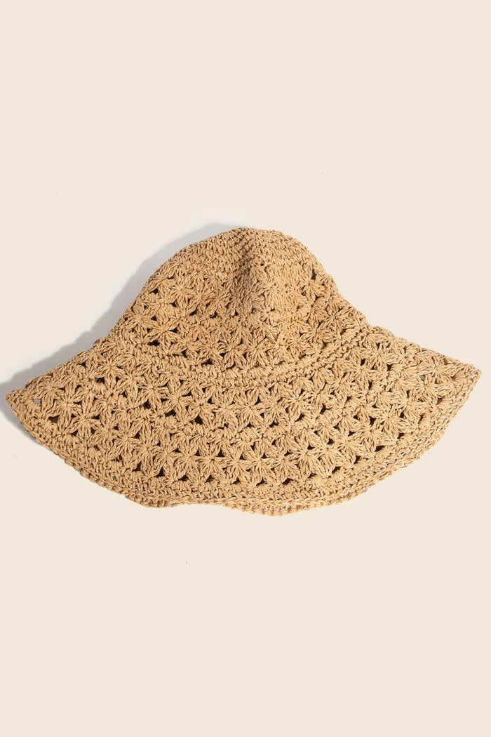 Intricate Straw Braided Bucket Hat