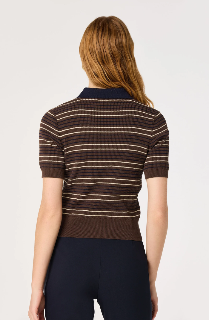 Iris Sweater - Brown & Navy Stripe