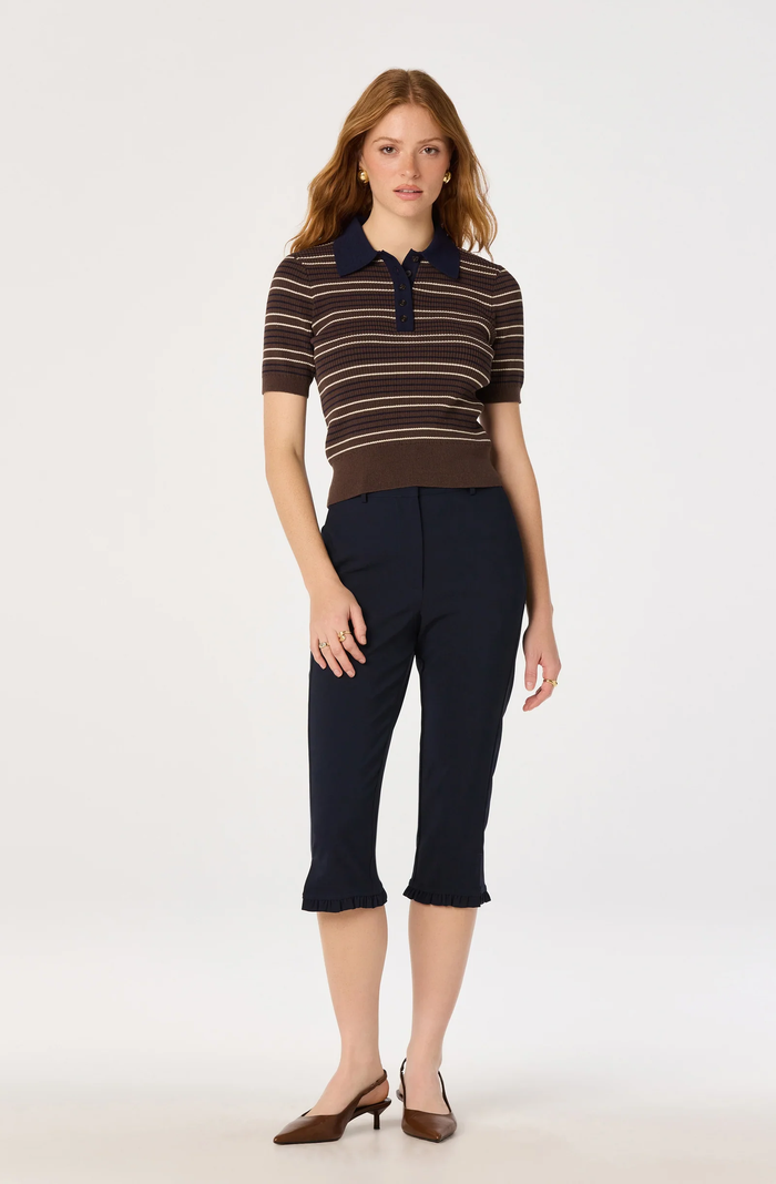 Iris Sweater - Brown & Navy Stripe