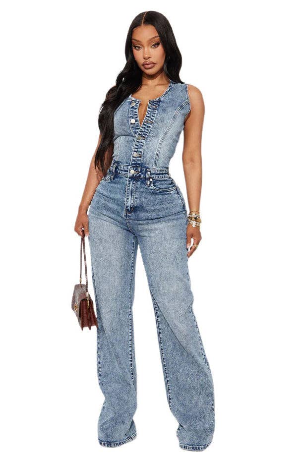 Journey DENIM JUMPSUIT SLEEVELESS