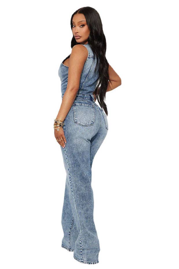 Journey DENIM JUMPSUIT SLEEVELESS