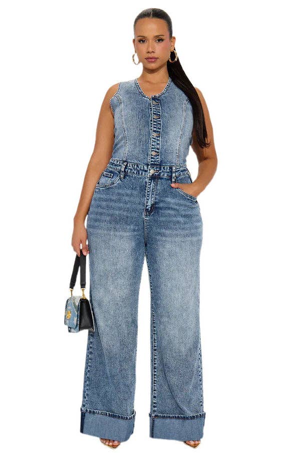 Journey DENIM JUMPSUIT SLEEVELESS