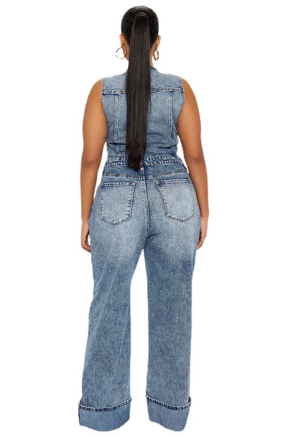 Journey DENIM JUMPSUIT SLEEVELESS