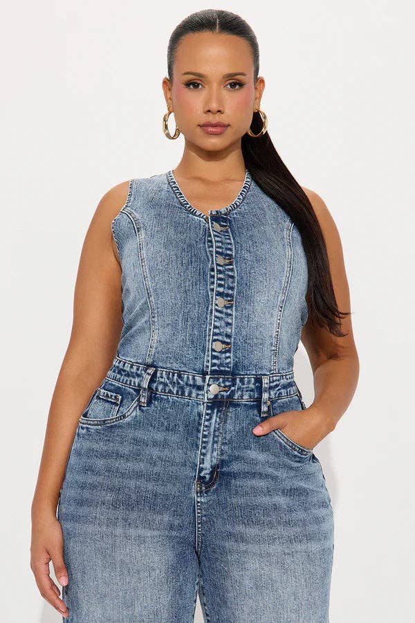 Journey DENIM JUMPSUIT SLEEVELESS